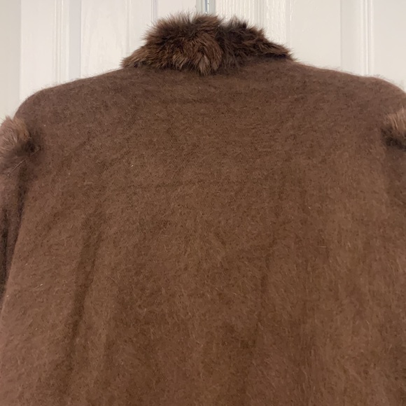 Angora Rabbit Fur Hair Vintage Genuine Embellished Rhinestone Jacket Size Large - Picture 11 of 14